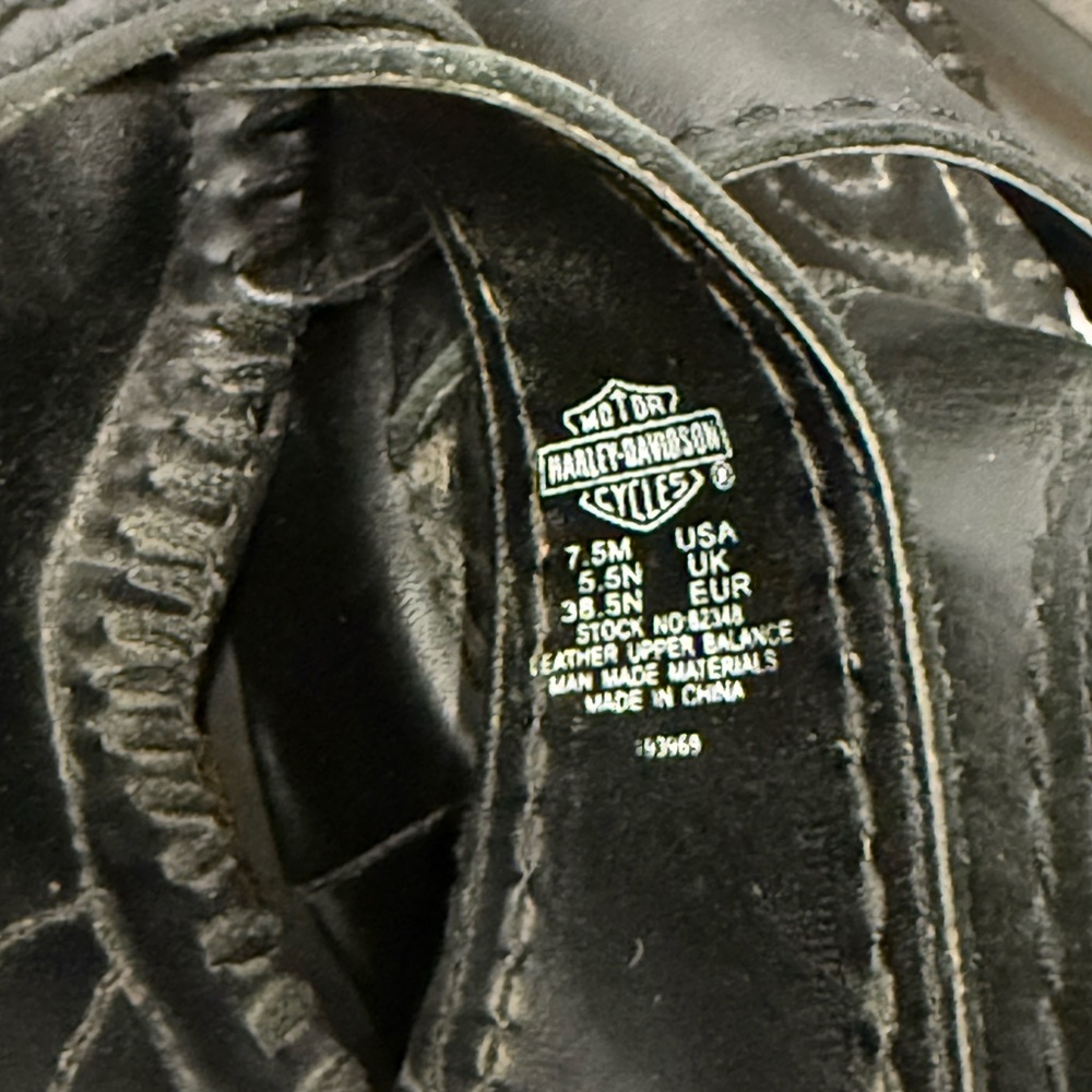 Harley-Davidson Womens Wedge Sandals US 7,5 M EUR 38,5 N Slip On Black Platform - Picture 7 of 9